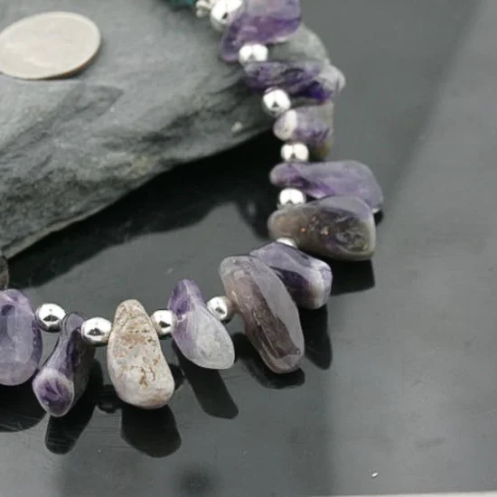 Certified Authentic Navajo .925 Sterling Silver Natural Onyx Amethyst Turquoise Native American Necklace 390734637557 Certified Authentic Navajo .925 Sterling Silver Natural Onyx Amethyst Turquoise Native American Necklace 390734637557