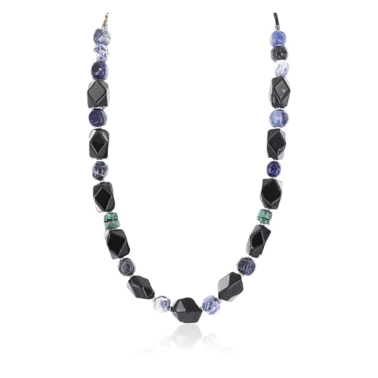 Certified Authentic Navajo .925 Sterling Silver Natural Onyx Lapis Turquoise Native American Necklace 390765692882 Certified Authentic Navajo .925 Sterling Silver Natural Onyx Lapis Turquoise Native American Necklace 390765692882