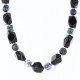 Certified Authentic Navajo .925 Sterling Silver Natural Onyx Lapis Turquoise Native American Necklace 390765692882