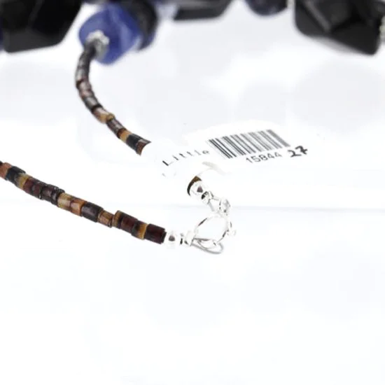 Certified Authentic Navajo .925 Sterling Silver Natural Onyx Lapis Turquoise Native American Necklace 390765692882 Certified Authentic Navajo .925 Sterling Silver Natural Onyx Lapis Turquoise Native American Necklace 390765692882