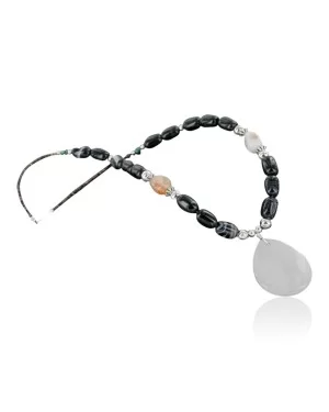 Certified Authentic Navajo .925 Sterling Silver Natural Quartz Agate Carnelian Native American Necklace 15562-15