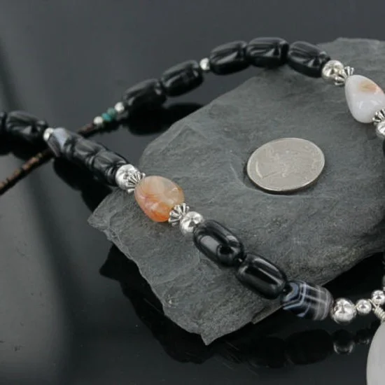 Certified Authentic Navajo .925 Sterling Silver Natural Quartz Agate Carnelian Native American Necklace 15562-15 Certified Authentic Navajo .925 Sterling Silver Natural Quartz Agate Carnelian Native American Necklace 15562-15