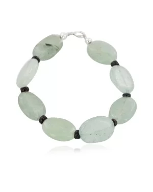 Certified Authentic Navajo .925 Sterling Silver Natural Quartz Black Onyx Native American Bracelet 12742-200