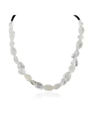Certified Authentic Navajo .925 Sterling Silver Natural Quartz Heishi Native American Necklace 25313-2