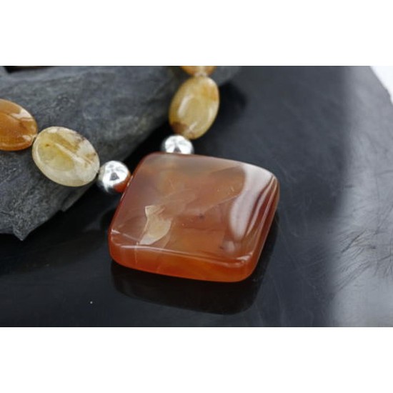 Certified Authentic Navajo .925 Sterling Silver Natural Quartz Turquoise Agate Native American Necklace 752100-27 Certified Authentic Navajo .925 Sterling Silver Natural Quartz Turquoise Agate Native American Necklace 752100-27