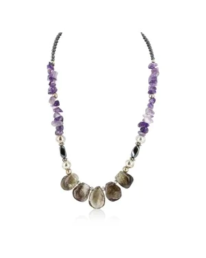 Certified Authentic Navajo .925 Sterling Silver Natural SMOKY QUARTZ and AMETHYST Native American Necklace 371026874655 Certified Authentic Navajo .925 Sterling Silver Natural SMOKY QUARTZ and AMETHYST Native American Necklace 371026874655
