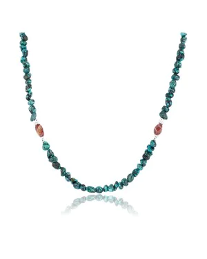 Certified Authentic Navajo .925 Sterling Silver Natural SPIDER WEB Turquoise Native American Necklace 371008547459