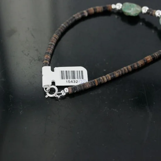 Certified Authentic Navajo .925 Sterling Silver Natural Tigers Eye and Turquoise Native American Necklace 15432-23 Certified Authentic Navajo .925 Sterling Silver Natural Tigers Eye and Turquoise Native American Necklace 15432-23