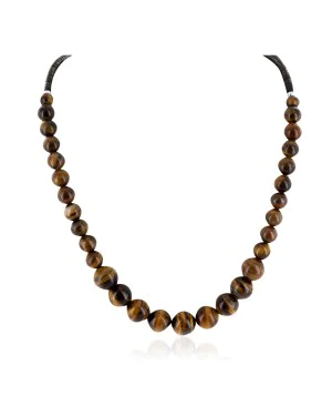Certified Authentic Navajo .925 Sterling Silver Natural Tigers Eye Heishi Native American Necklace  25307-2