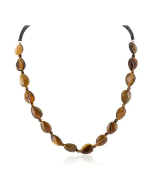 Navajo .925 Sterling Silver Natural Tigers Eye Heishi Necklace 25307-4