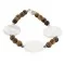 Certified Authentic Navajo .925 Sterling Silver Natural Tigers Eye Mother of Pearl Native American Bracelet 13038-18