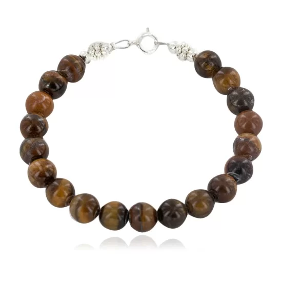 Certified Authentic Navajo .925 Sterling Silver Natural Tigers Eye Native American Bracelet 12907-1 Certified Authentic Navajo .925 Sterling Silver Natural Tigers Eye Native American Bracelet 12907-1