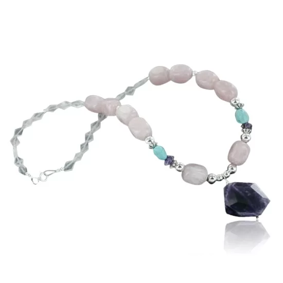 Certified Authentic Navajo .925 Sterling Silver Natural Turquoise Agate Amethyst Native American Necklace 390675692060 Certified Authentic Navajo .925 Sterling Silver Natural Turquoise Agate Amethyst Native American Necklace 390675692060