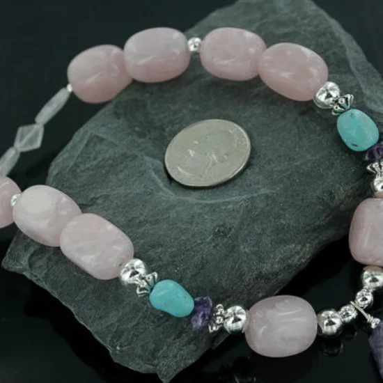Certified Authentic Navajo .925 Sterling Silver Natural Turquoise Agate Amethyst Native American Necklace 390675692060 Certified Authentic Navajo .925 Sterling Silver Natural Turquoise Agate Amethyst Native American Necklace 390675692060