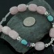 Certified Authentic Navajo .925 Sterling Silver Natural Turquoise Agate Amethyst Native American Necklace 390675692060