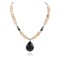 Certified Authentic Navajo .925 Sterling Silver Natural Turquoise Agate Black Onyx Native American Necklace 25289-66