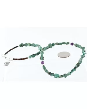 Certified Authentic Navajo .925 Sterling Silver Natural Turquoise Agate Native American Necklace 390756944205