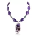 Certified Authentic Navajo .925 Sterling Silver Natural Turquoise Agate Native American Necklace 750108-15