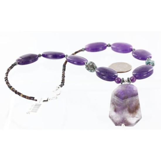 Certified Authentic Navajo .925 Sterling Silver Natural Turquoise Agate Native American Necklace 750108-15 Certified Authentic Navajo .925 Sterling Silver Natural Turquoise Agate Native American Necklace 750108-15