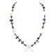 Certified Authentic Navajo .925 Sterling Silver Natural Turquoise Amethyst Mother of Pearl Native American Necklace 18189