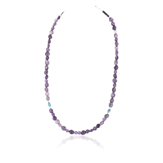 Certified Authentic Navajo .925 Sterling Silver Natural Turquoise Amethyst Native American Necklace 370993141648 Certified Authentic Navajo .925 Sterling Silver Natural Turquoise Amethyst Native American Necklace 370993141648