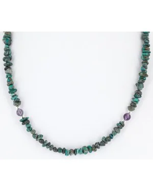 Certified Authentic Navajo .925 Sterling Silver Natural Turquoise Amethyst Native American Necklace 371052445230 Certified Authentic Navajo .925 Sterling Silver Natural Turquoise Amethyst Native American Necklace 371052445230