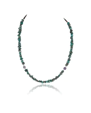 Certified Authentic Navajo .925 Sterling Silver Natural Turquoise Amethyst Native American Necklace 371052445230
