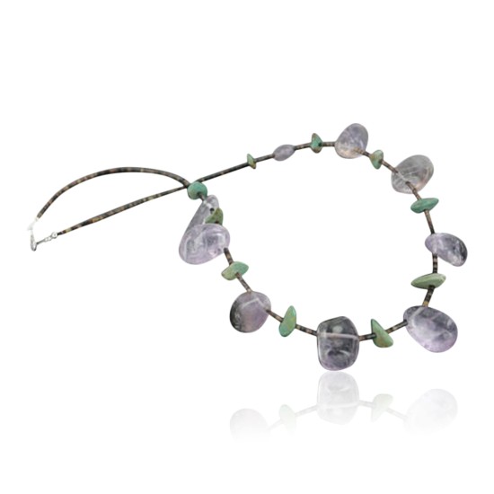 Certified Authentic Navajo .925 Sterling Silver Natural Turquoise Amethyst Native American Necklace 390722597391 Certified Authentic Navajo .925 Sterling Silver Natural Turquoise Amethyst Native American Necklace 390722597391