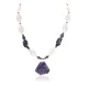 Certified Authentic Navajo .925 Sterling Silver Natural Turquoise Amethyst Pink Quartz Hematite Native American Necklace 16092-8
