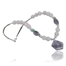 Certified Authentic Navajo .925 Sterling Silver Natural Turquoise Amethyst Quartz Native American Necklace 370957370274