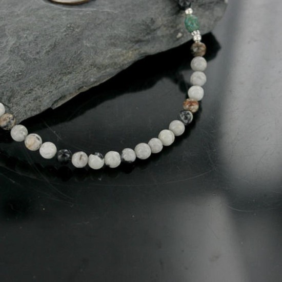 Certified Authentic Navajo .925 Sterling Silver Natural Turquoise and Agate Native American Necklace 15759-10 Certified Authentic Navajo .925 Sterling Silver Natural Turquoise and Agate Native American Necklace 15759-10