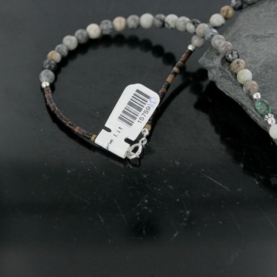 Certified Authentic Navajo .925 Sterling Silver Natural Turquoise and Agate Native American Necklace 15759-10 Certified Authentic Navajo .925 Sterling Silver Natural Turquoise and Agate Native American Necklace 15759-10
