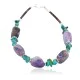 Certified Authentic Navajo .925 Sterling Silver Natural Turquoise and Amethyst Native American Bracelet 12891-1