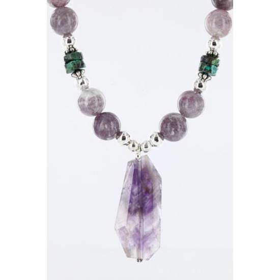 Certified Authentic Navajo .925 Sterling Silver Natural Turquoise and AMETHYST Native American Necklace 371007008020 Certified Authentic Navajo .925 Sterling Silver Natural Turquoise and AMETHYST Native American Necklace 371007008020