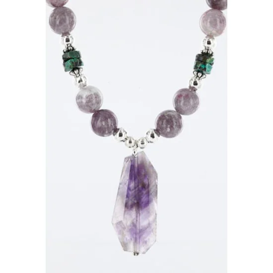 Certified Authentic Navajo .925 Sterling Silver Natural Turquoise and AMETHYST Native American Necklace 371007008020