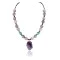 Certified Authentic Navajo .925 Sterling Silver Natural Turquoise and AMETHYST Native American Necklace 371008914523