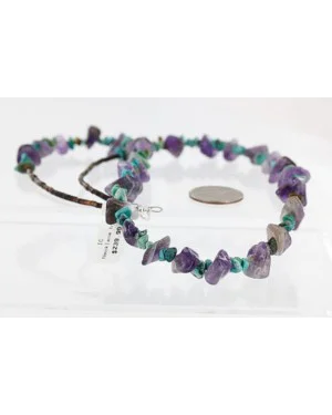 Certified Authentic Navajo .925 Sterling Silver Natural Turquoise and Amethyst Native American Necklace 390751523534 Certified Authentic Navajo .925 Sterling Silver Natural Turquoise and Amethyst Native American Necklace 390751523534