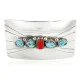 Certified Authentic Navajo .925 Sterling Silver Natural Turquoise and Coral Native American Buckle 1195 Certified Authentic Navajo .925 Sterling Silver Natural Turquoise and Coral Native American Buckle 1195