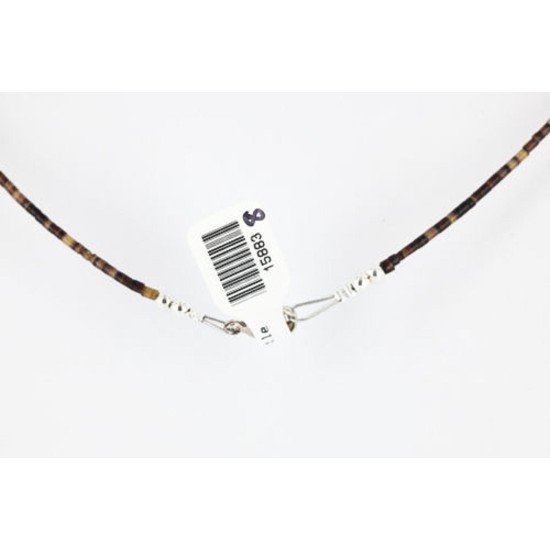 Certified Authentic Navajo .925 Sterling Silver Natural Turquoise and Coral Native American Necklace 15883-8 Certified Authentic Navajo .925 Sterling Silver Natural Turquoise and Coral Native American Necklace 15883-8