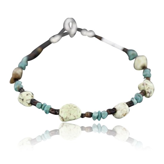 Certified Authentic Navajo .925 Sterling Silver Natural Turquoise and Gaspeite Native American Bracelet 390741195902