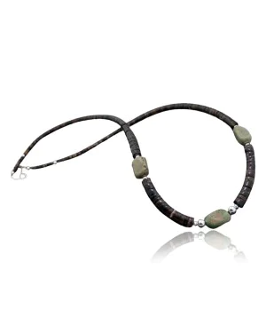Certified Authentic Navajo .925 Sterling Silver Natural Turquoise and Graduated Heishi Native American Necklace 370842449531