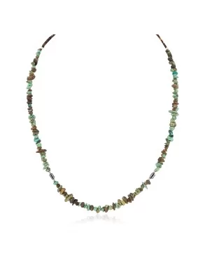 Certified Authentic Navajo .925 Sterling Silver Natural Turquoise and Hematite Native American Necklace 16071