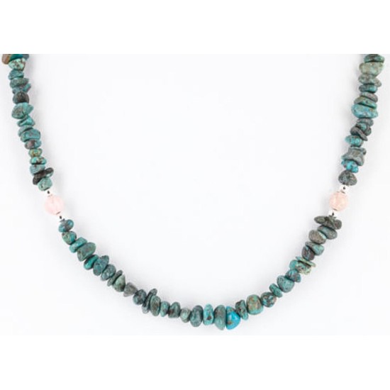Certified Authentic Navajo .925 Sterling Silver Natural Turquoise and Jasper Native American Necklace 15851-33 Certified Authentic Navajo .925 Sterling Silver Natural Turquoise and Jasper Native American Necklace 15851-33