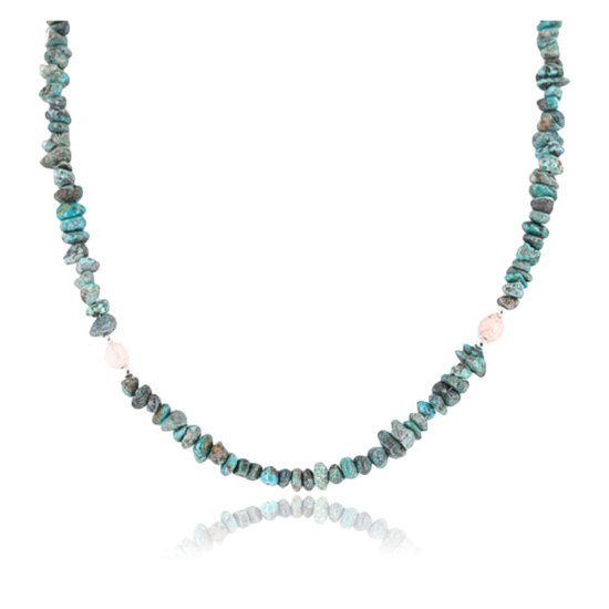 Certified Authentic Navajo .925 Sterling Silver Natural Turquoise and Jasper Native American Necklace 15851-39