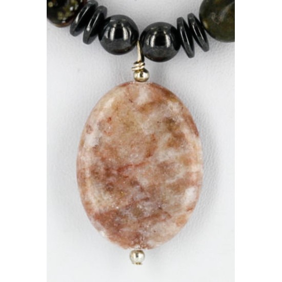 Certified Authentic Navajo .925 Sterling Silver Natural Turquoise and JASPER Native American Necklace 25205 Certified Authentic Navajo .925 Sterling Silver Natural Turquoise and JASPER Native American Necklace 25205