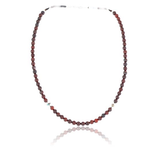 Navajo .925 Sterling Silver Natural Turquoise and Jasper Native American Necklace 371002535876 Navajo .925 Sterling Silver Natural Turquoise and Jasper Native American Necklace 371002535876