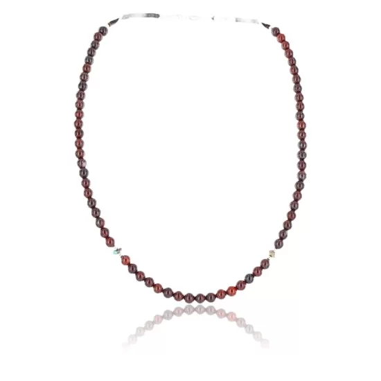 Certified Authentic Navajo .925 Sterling Silver Natural Turquoise and Jasper Native American Necklace 371002535876