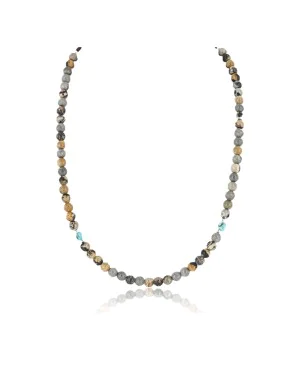Certified Authentic Navajo .925 Sterling Silver Natural Turquoise and Jasper Native American Necklace 371047861629