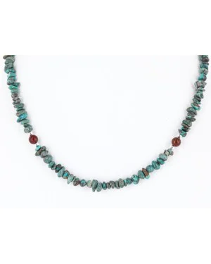 Certified Authentic Navajo .925 Sterling Silver Natural Turquoise and Jasper Native American Necklace 371056518424