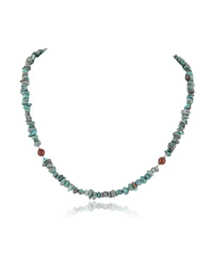 Certified Authentic Navajo .925 Sterling Silver Natural Turquoise and Jasper Native American Necklace 371056518424